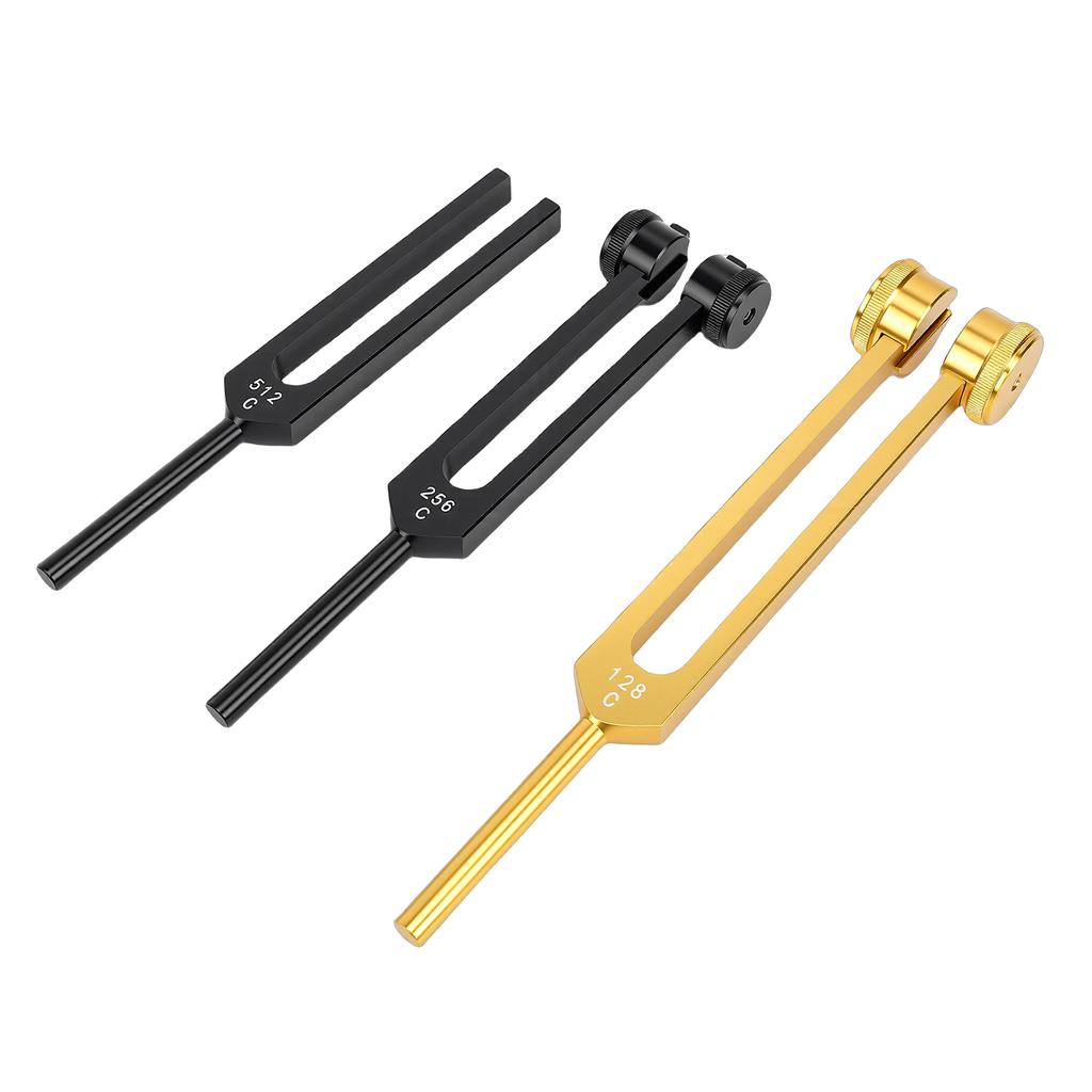 128Hz 256Hz 512Hz Aluminiumlegierung Stimmgabel Set mit Basis für Chakra-Ausgleich Yoga Meditation