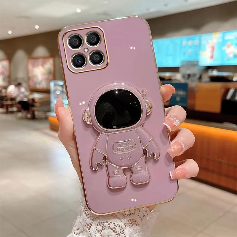For OPPO A16 A16k A17 A18 A38 A60 A36 A76 A96 Reno12 F Realme C33 C30 C63 C65 9 Pro 7 Pro 3D Astronaut Kickstand Soft Full Lens Protect Phone Case