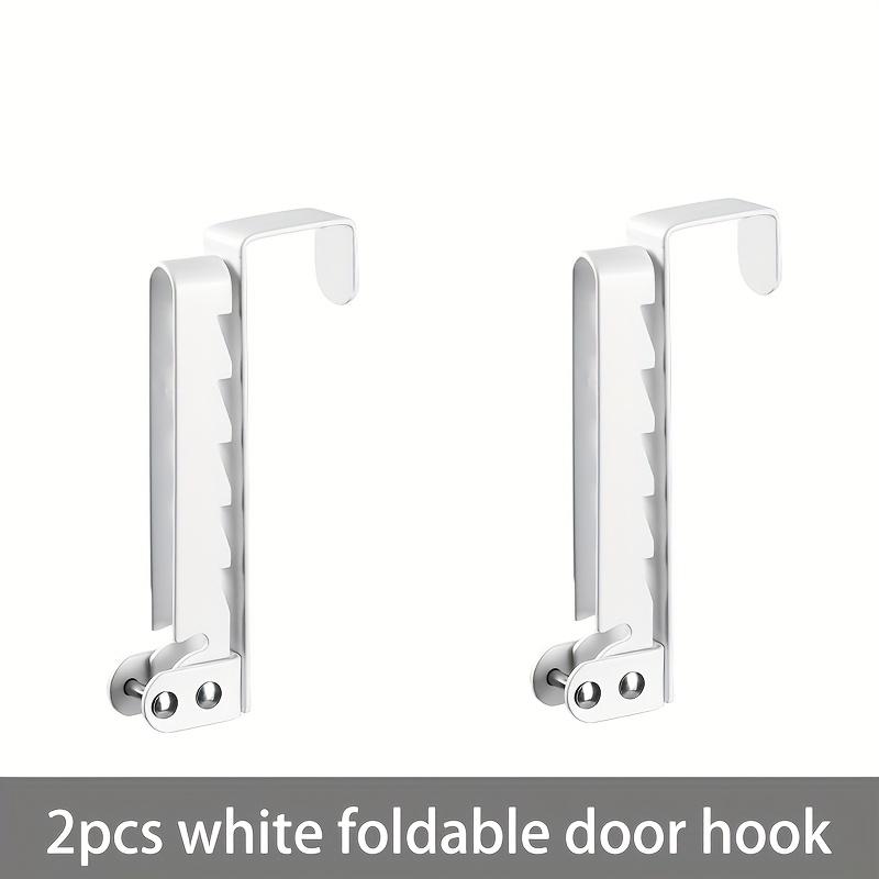 

2pcs Foldable Door Hangers - Easy Storage & Organization In Bedroom, Bathroom, and More, Bathroom Storage Solution, Towel Rack for Bathroom White 2pcs