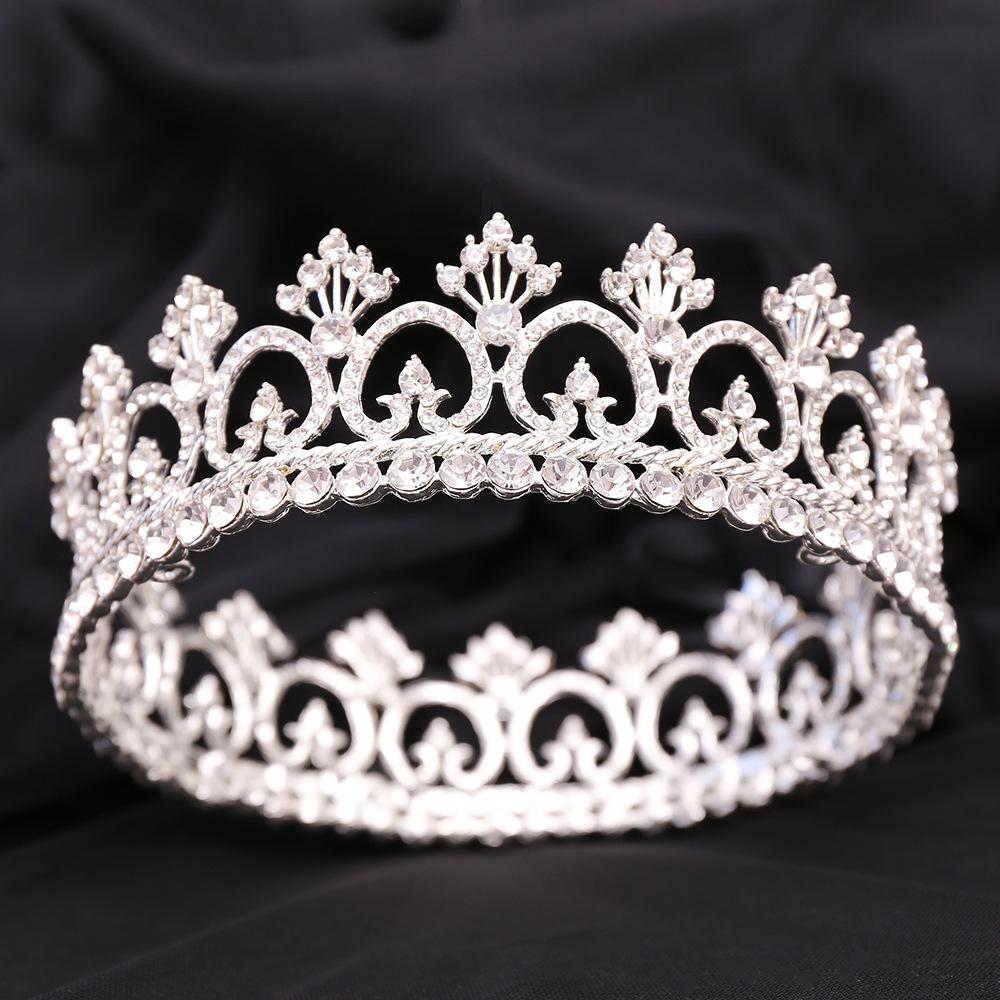 Men's Headwear Prince Crown Beauty Pageant Rhinestone Queen Bar Performance Unisex Round Crown