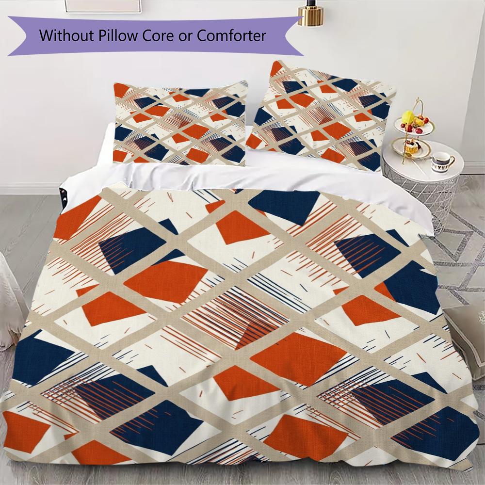 Simple Geometry Pattern Bedding uilt Set uilt Cover Pillowcase Home Decoration Birthday Gift (1 * duvet cover + 2 * pillowcase without core)19