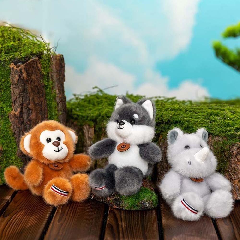 Polyester Cat Dog Pendant Bee Monkey Key Chain Creative Plush Animal Key Ring  Students