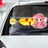 Reflective Cute Cartoon Text Sticker: 'Yield to Female Drivers' - Waterproof Rear Windshield Accessory