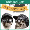 Stylová černá lebka Socha Unikátní vintage design Pro halloweenskou párty Bar Dekorace
