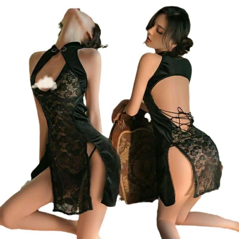 Sexy Cheongsam Sex Underwear Passion Battle Robe Small Breasts Breast Free Off Bed Fun Uniform Seduction Clothes Stunner