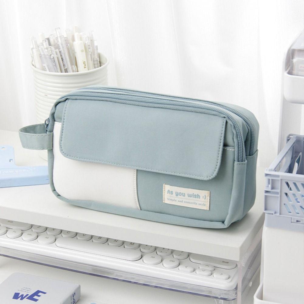 

Простой пенал, пенал, пенал, держатель для канцелярских принадлежностей, коробка, пенал, школьная принадлежность синий