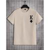 Poker 'K' Men's Short Sleeve T-shirt Casual Multicolor Top For Men Cotton Loose Oversized T Shirt Personalized Trend Tees