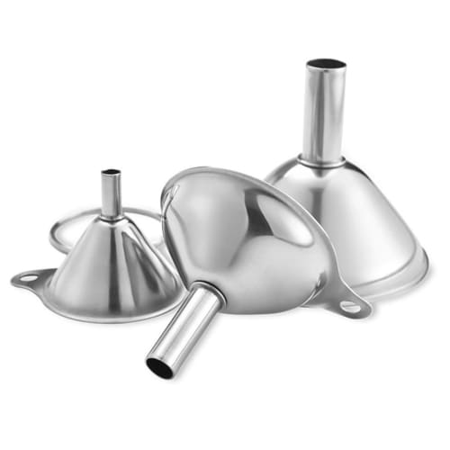 3-Piece Stainless Steel Funnel Set: Wide-Mouth Funnel, Mini Funnel, for Oil, Vinegar, Sake, Spices, Oil Cans, Oil Bottles, Pouring Tools, 3 Sizes, Wid
