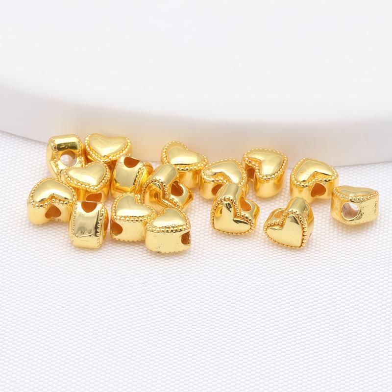 14K Gold Filled Heart-Shaped Spacer Beads for DIY Jewelry and Bracelet Making