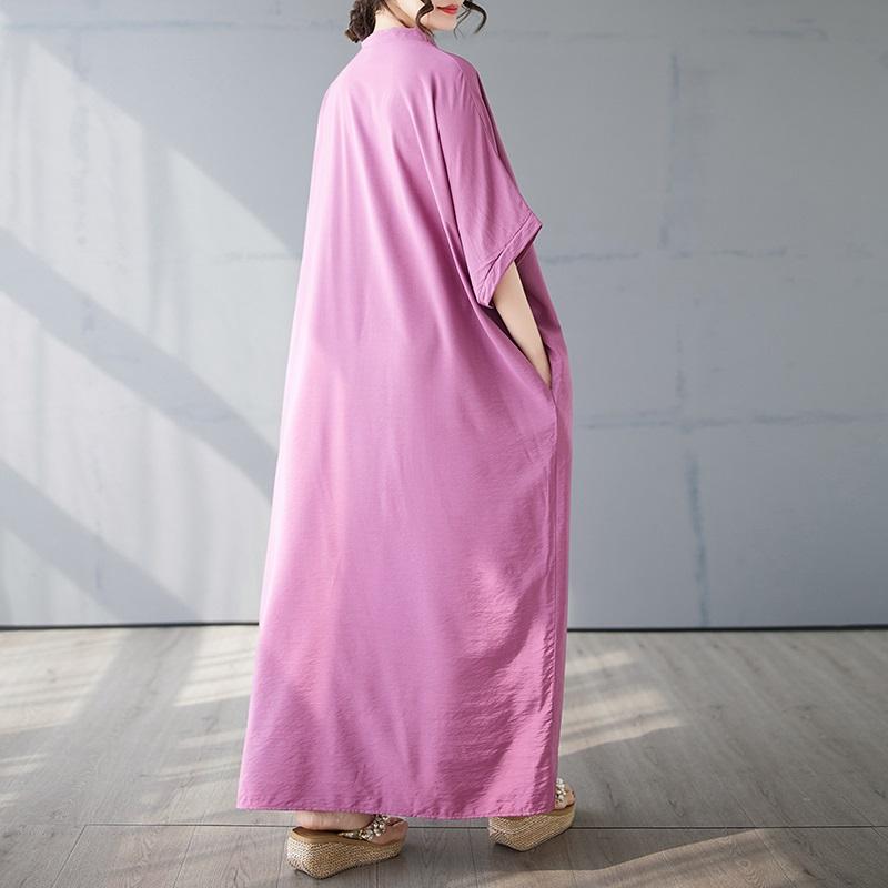Short Sleeve Plus Size Cotton Vintage New In Dresses for Women Casual Loose Maxi Long Summer Dress