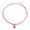 Santa Rice Beaded Chain Clavicle Chain Cartoon Pendant Choker All-match Christmas Necklace  Women