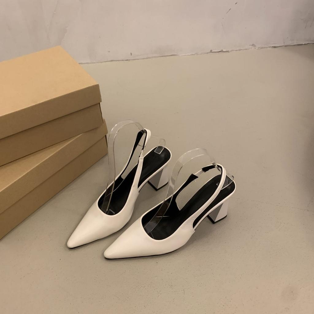 French temperament bag head sandals women's 2025 summer new Korean version commuting light mouth high heels paint thick heel fashion shoes