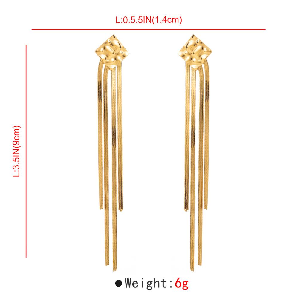 Übertriebene lange Quastenohrringe aus Edelstahl, modische und trendige lange Ohrringe für Frauen