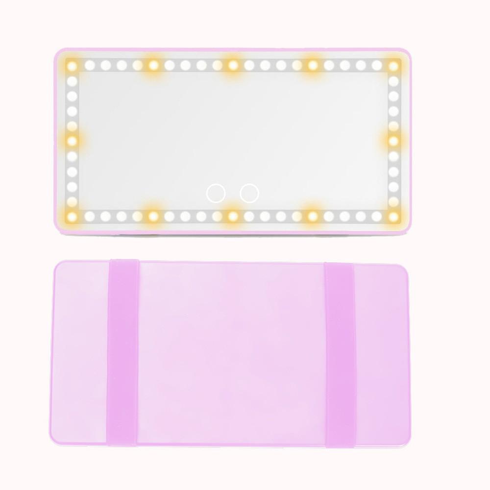 LED Car Sun Visor Makeup Mirror with USB Charging & Three-Color Dimming - In Stock