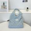 11 Fresh and Sweet Denim Star Printed Vest Bag Versatile Large Capacity Commuter Shoulder Bag Tote Bag