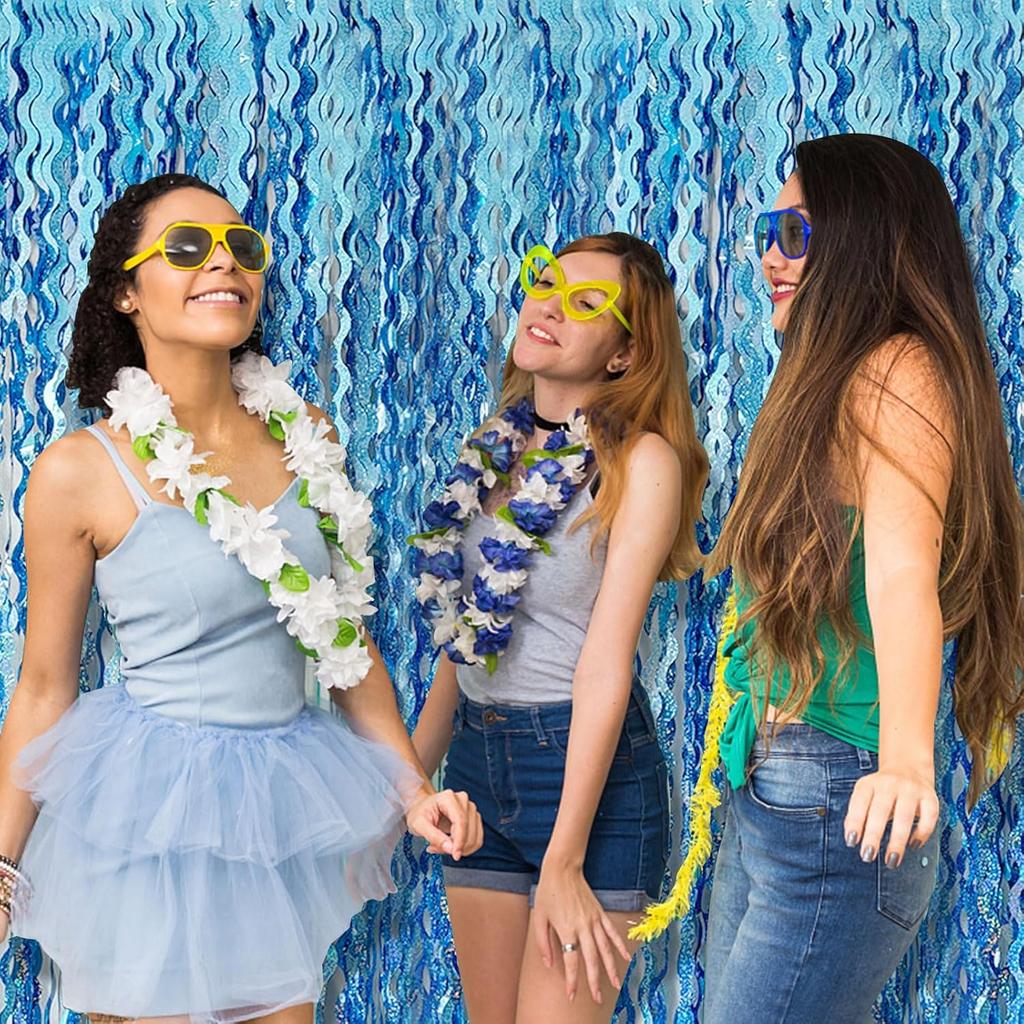 Blue Streamers Party Decorations Blue Fringe Backdrop Blue Birthday Decoration Frozen Birthday Party Decorations Ocean DIY Party