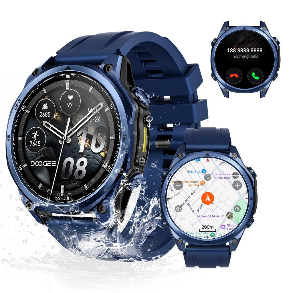 DOOGEE Anywise W1 Pro, 1.43'' Fitness Smartwatches for Android Phone/iPhone,170+ Sports Modes, Answer/Make Calls/12 Days Battery/2 Strap