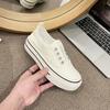 [Non-slip and wear-resistant] Thick-soled elastic one-pedal canvas shoes 2025 summer new versatile breathable casual and lightweight