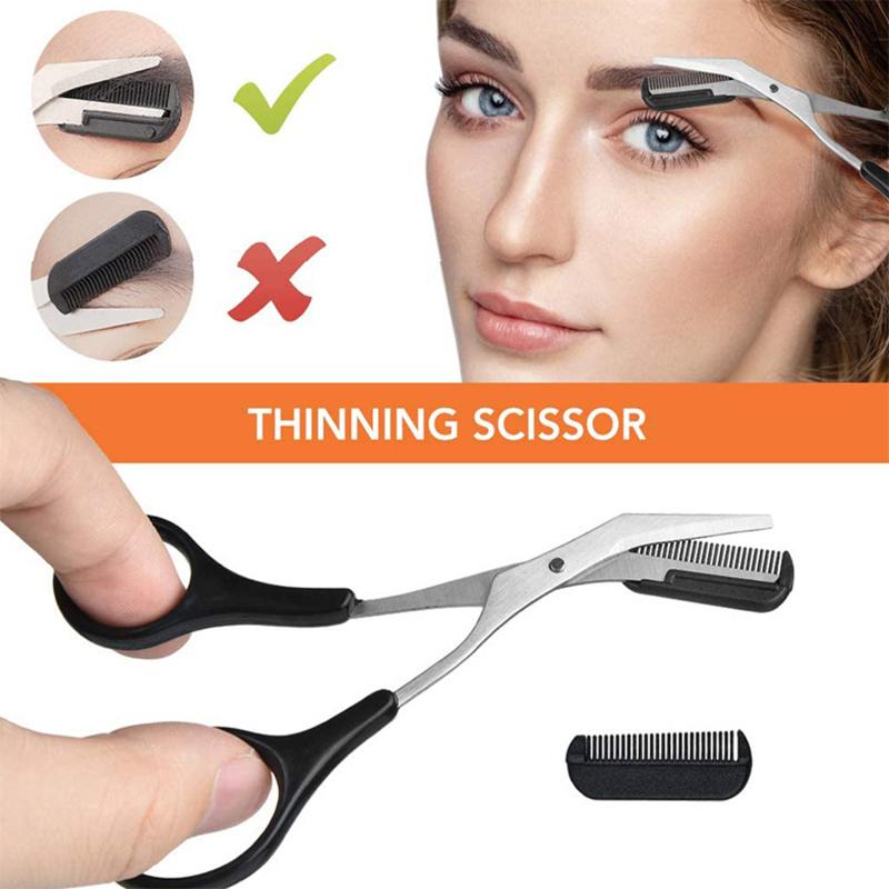 2023 New Eyebrow Trimmer Set Scissors Tweezers Eyebrow Razor Scraping Eyebrow Comb Razor Eyebrow Clip Makeup Tools Sets