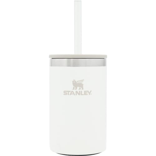 STANLEY Everyday Chladicí hrnek na plechovky, 0,29 l Matný chladicí obal na plechovky se slámkou, Vakuově izolovaný tumbler, 350 ml, Káva, Nerezová ocel, Udrží horké nebo studené, Per