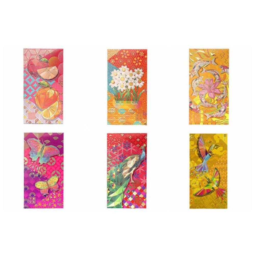 6Pcs/set Chinese Dragon Year Money Pocket Spring Festival Supplies Red Pocket Hongbao  Wedding