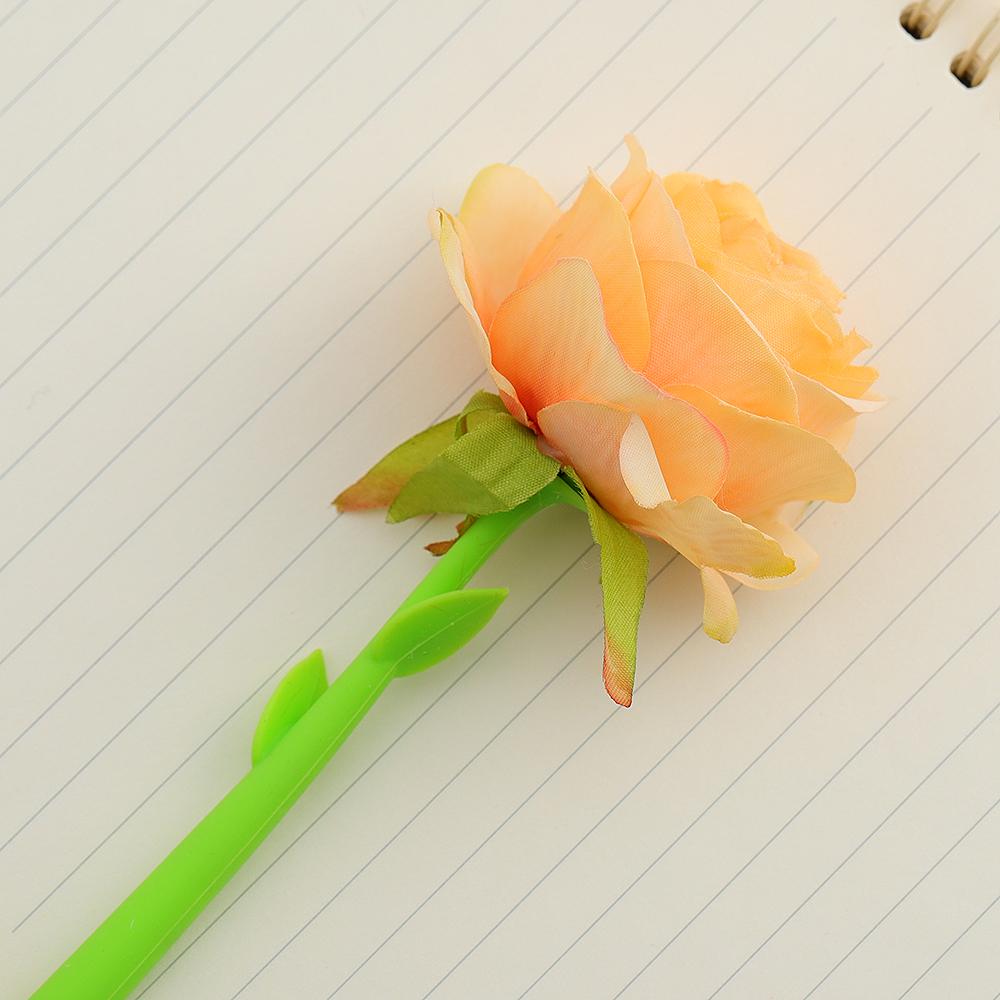 

1 шт. Милая кавайная гелевая ручка в виде цветка розы, офисные школьные принадлежности, канцелярские принадлежности, креативная милая симпатичная мягкая ручка Ink Color：Black