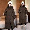 European station thickened down cotton jacket women's long over-the-knee Korean loose padded jacket new for winter 2025