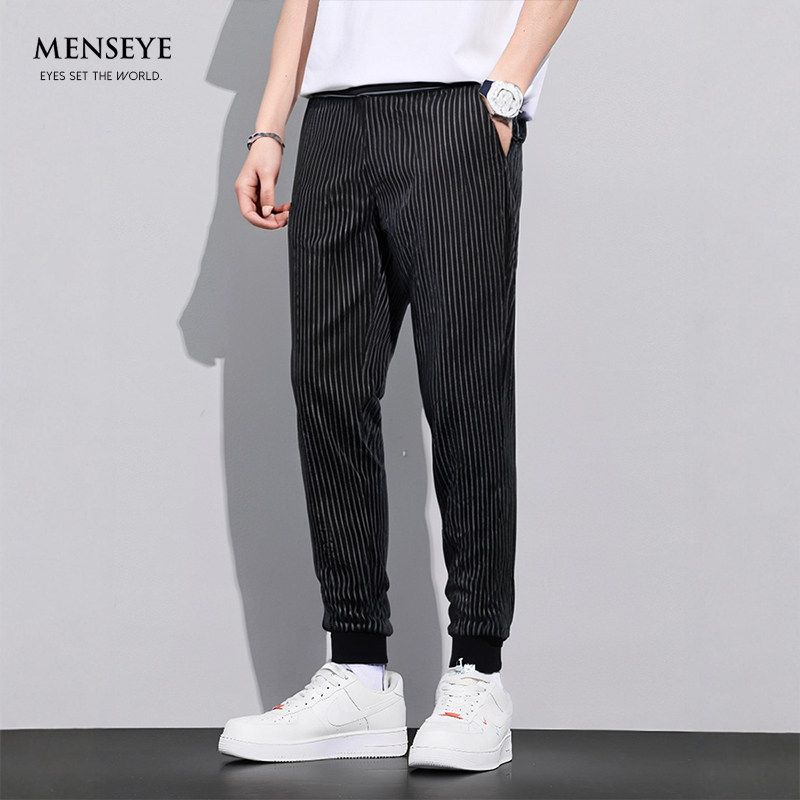 Menseye Menseye Thread Autumn New Cropped Casual Pants