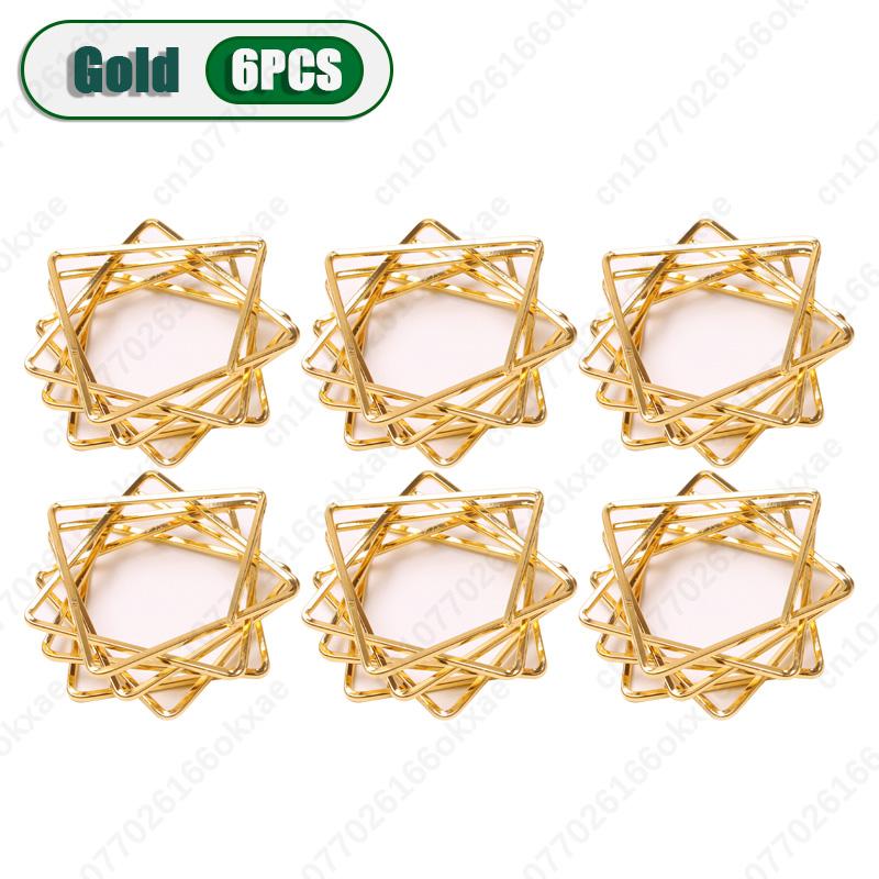 1-120PCS New Christmas Star Napkin Rings  Polygonal Napkin Rings  Pentagram Napkin Clasp Wedding Party Decoration Napkin Rings