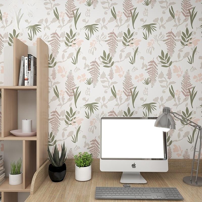 

Green White Wall Cover Peel And Stick Wall Cover Boho Contact Paper For Cabinets Leaf Wall Cover For Bedroom Self-Adhesie Stickers 1mx44cm