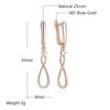 Trend Long Dangle Earrings For Women Fashion  Rose Gold Color Natural Zircon Accessories Daily Fine Jewelry