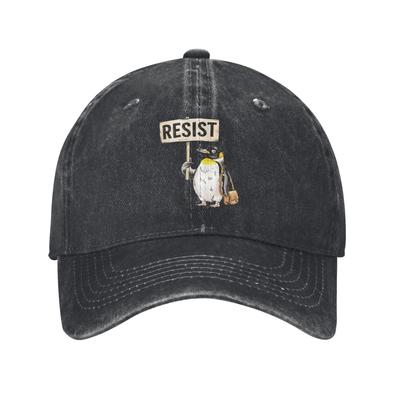 Resist Penguins Anti Tariff Printed Caps for Men Women Cotton  Trucker Hat Causal Wear Baseball Cap Adjustable