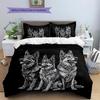 Black German Shepherd Pattern Bedding Home Decoration Birthday Gift (1 * Duvet Cover + 2 * Pillowcase, Without Core)