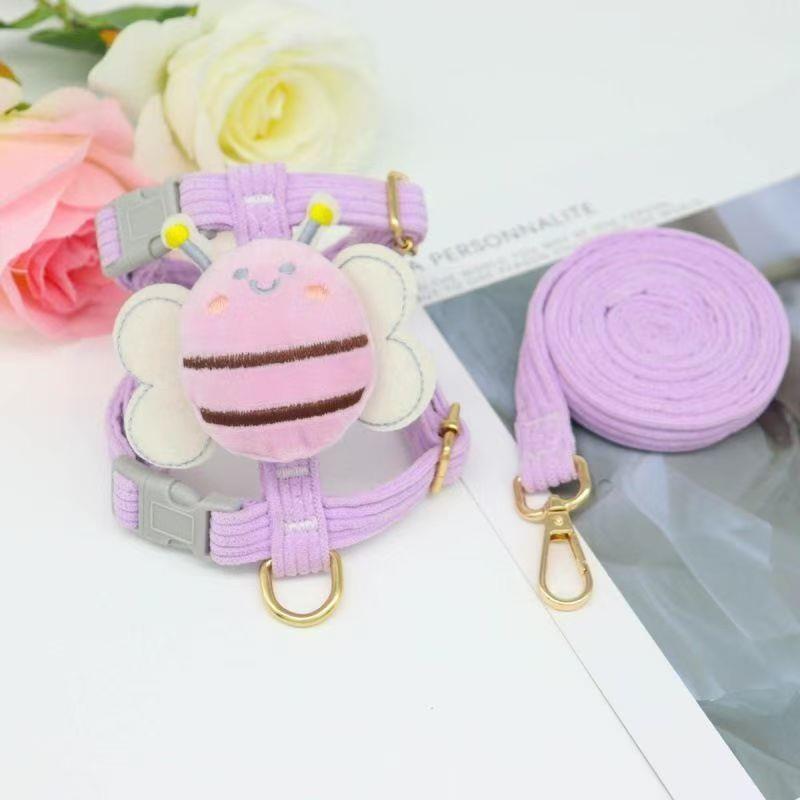 Adjustable Anti-Escape Outdoor Cat Harness with Plush Leash