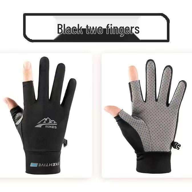 Unisex Summer Fingerless Gloves - UV Protective, Breathable Ice Silk for Cycling, Fishing & Sports