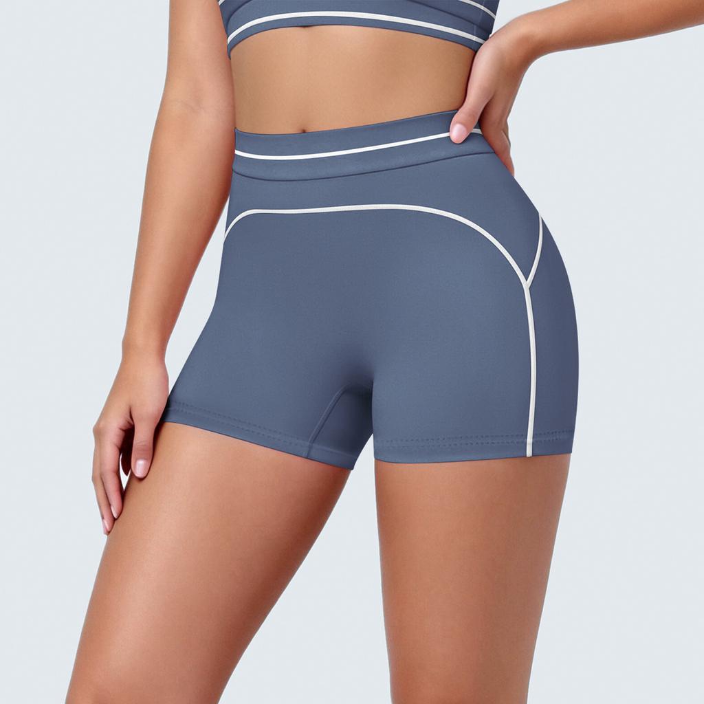 New contrasting colors high waist tight body high elastic hip lift yoga shorts sports running fitness yoga clothes three-point pants
