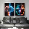 Retro Boxhandschuhe Leinwand Malerei Kunst Ästhetik Poster Drucke Boxing Gym Club Hintergrund Wand Dekor Jungen Zimmer Bild Cuadros