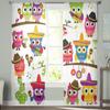 Colorful Owl Cactus Music Guitar Chiffon Sheer Curtains for Living Room Bedroom Home Decor Window Voile Tulle Curtain Drapes