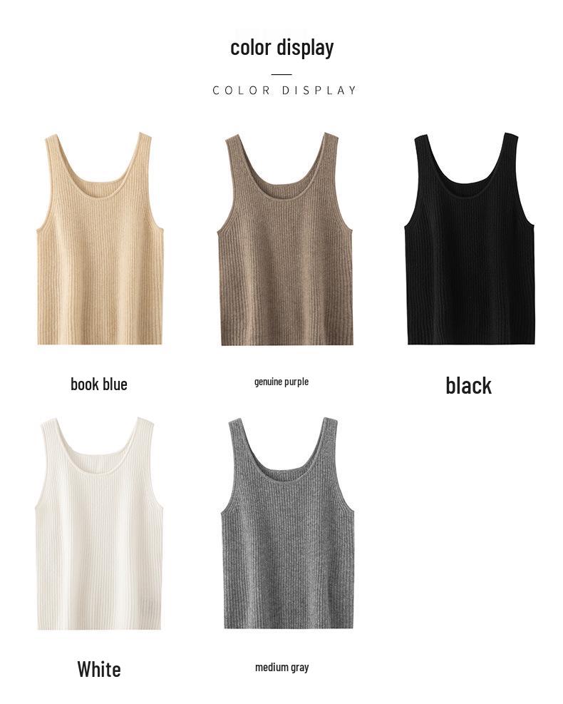 Le Kasha Women's 100% Cashmere Vest: Round Neck, Sleeveless Knit, Versatile Autumn/Winter Layer.