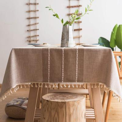 Tablecloths Wrinkle Free Anti -Fading Table Cloth Tassel Rectangle Indoor Outdoor Dining Table Cover