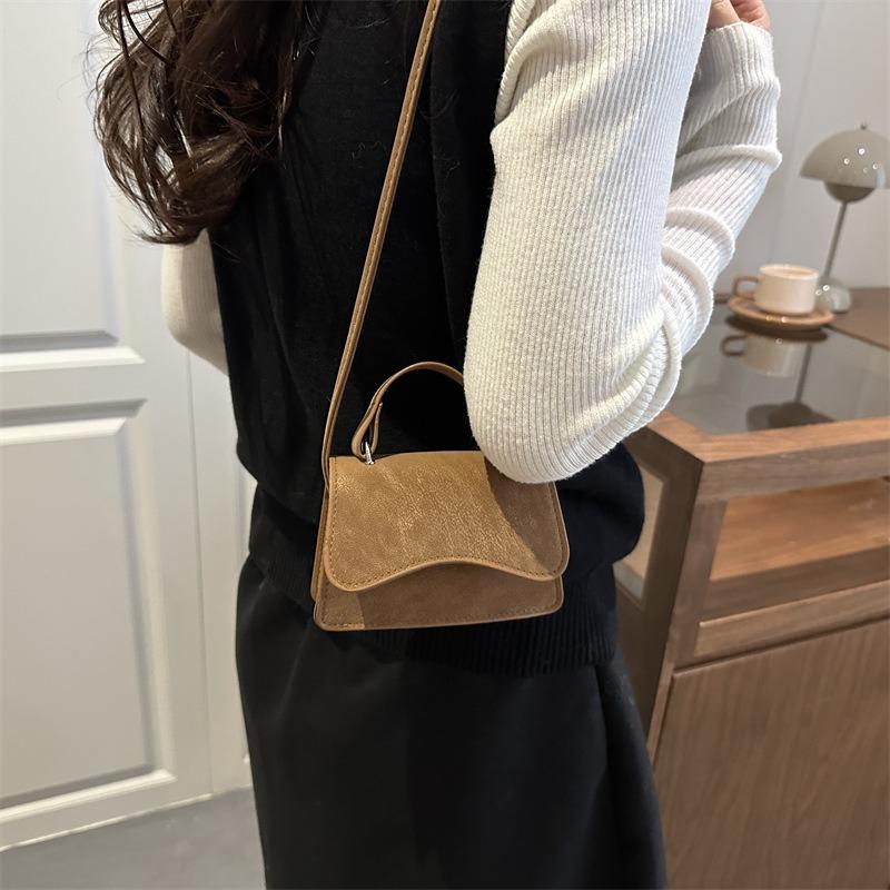 Retro lässige Pendlertasche Frühling neue Mode Textur einfarbig tragbar Schulter Crossbody kleine quadratische Tasche