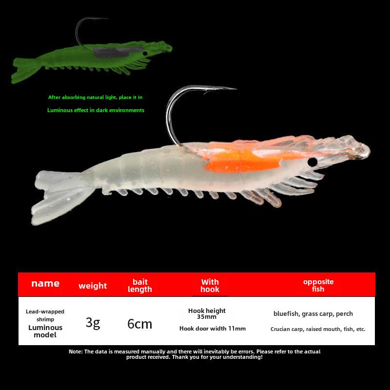 

Силиконовая приманка с джиг-головкой, креветка, 3 г/6 см: Идеально для ловли жереха, окуня и мандаринки в пресной/соленой воде.
