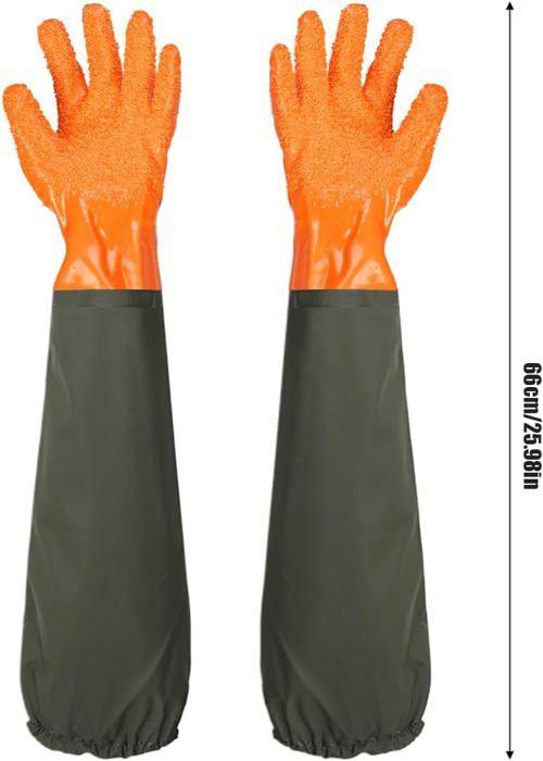 Gants longs en caoutchouc - AIMOONSA - 70 cm - Étanches - Brassard élastique - Résistants chimiques