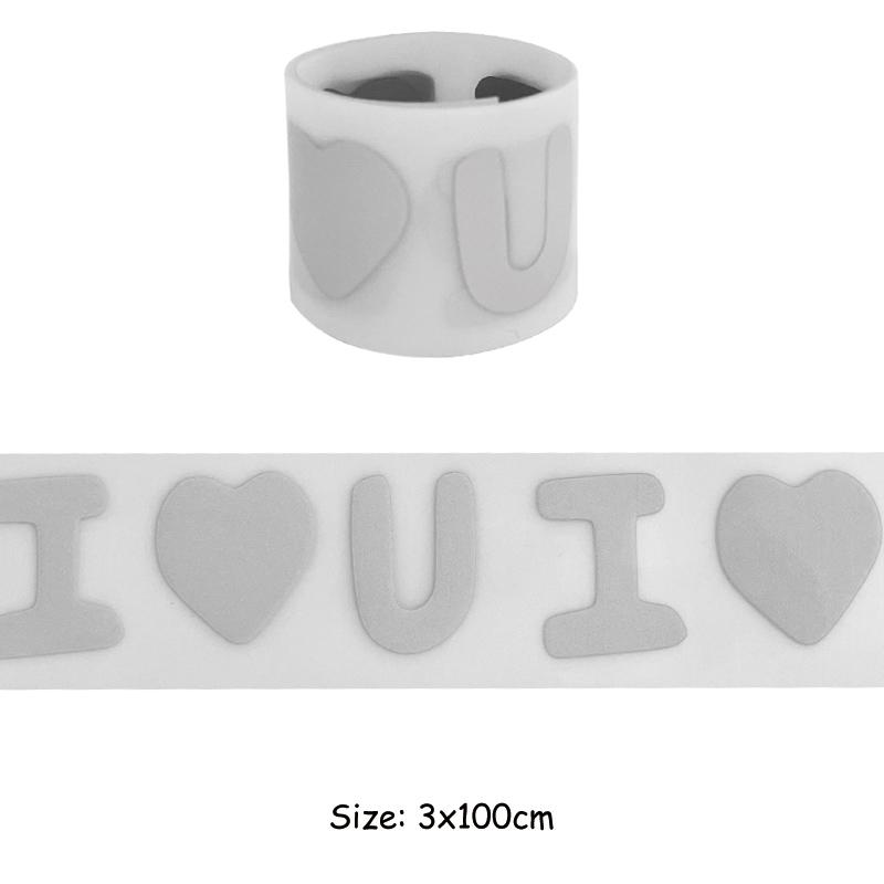 Buchstaben-Patches, Bänder, silberne Applikationen auf Kleidung, reflektierende Vinylfolie, Wärmepresse, Parches, Ropa, DIY-Aufbügler, insgesamt 3 x 100 cm