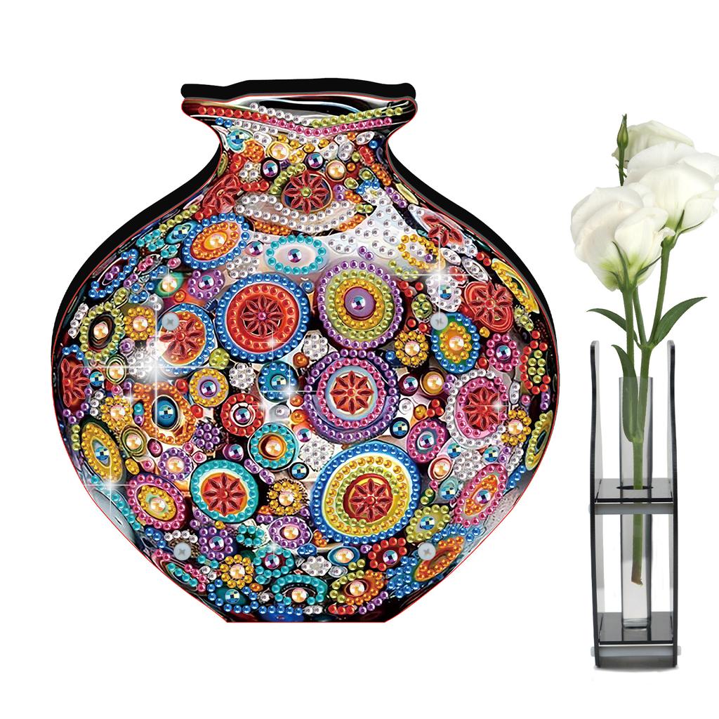 DIY Artistic Vase Desktop Diamond Art Kits Double Sided Drill Diamond Art Tabletop Painting Kit for Adults Home Office Decor