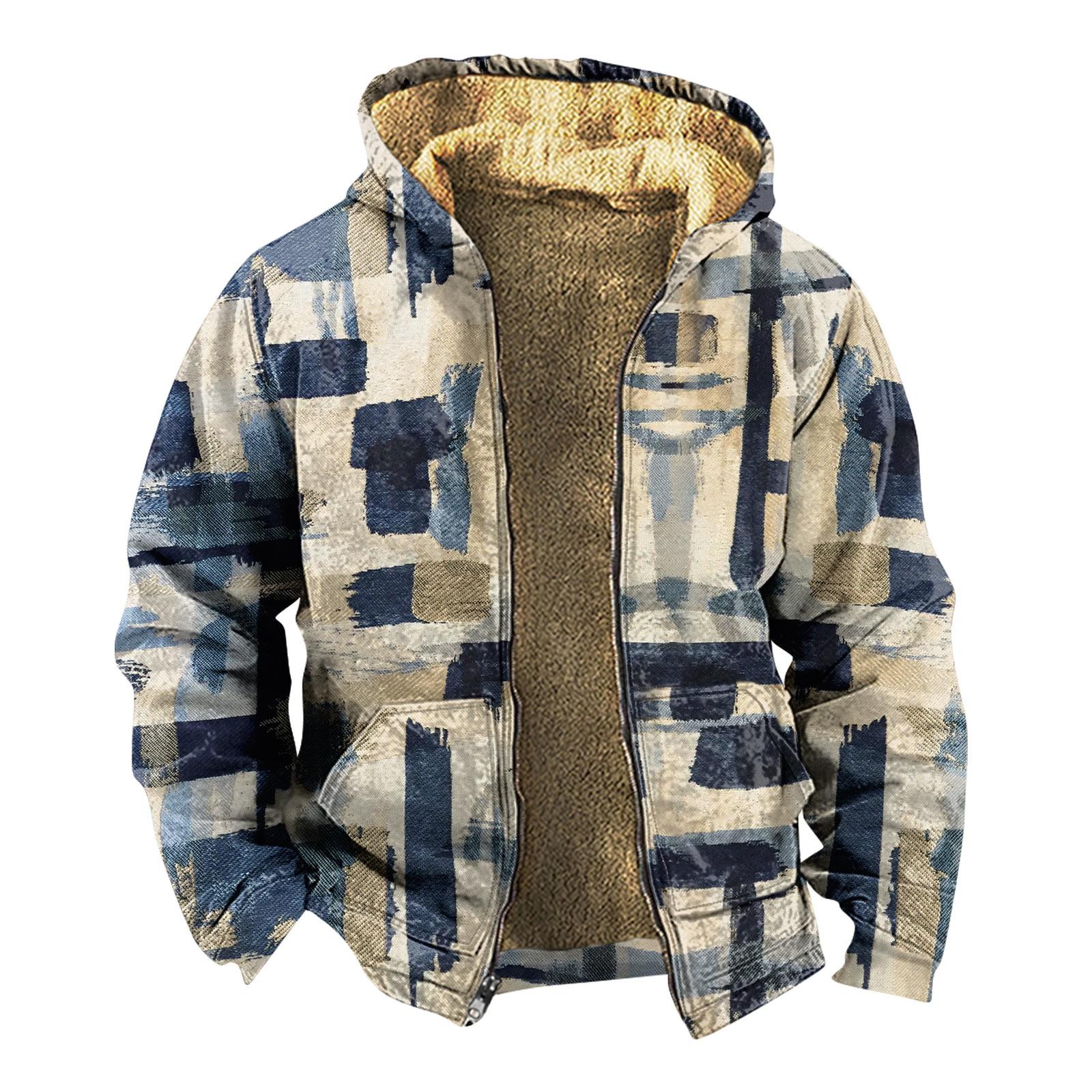 

Мужской индивидуальный повседневный свитер на молнии с длинным рукавом и принтом, толстый хлопковый костюм, зимний костюм S