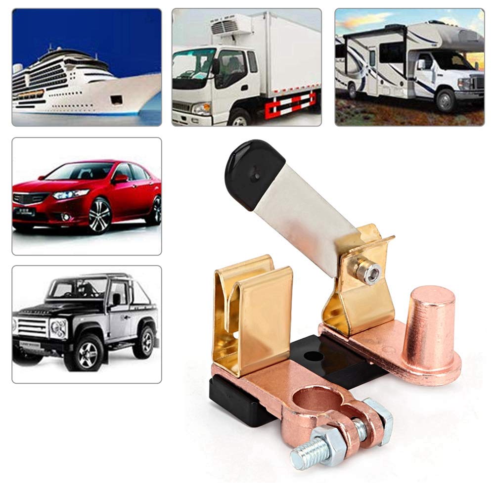 Akozon Power Off Switch 4-6AWG -24V Car High Current Switch Disconnect Top Post Power Off Switch