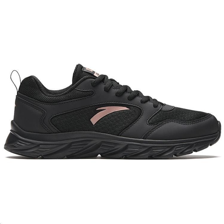 Anta Comfortable Shock Absorbing Wear Resistant Low Top Running Shoes Women Sneaker Black Pink 922515551-5