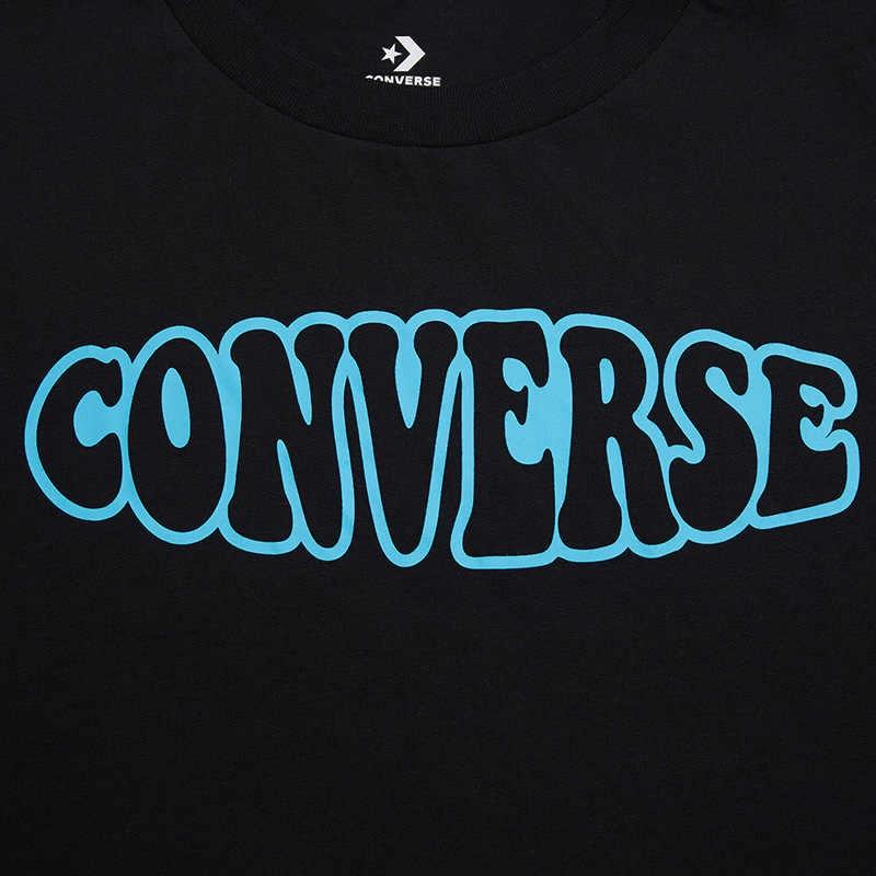 Converse T Shirts Women's Black Crew Neck Moderate 10017795-A02