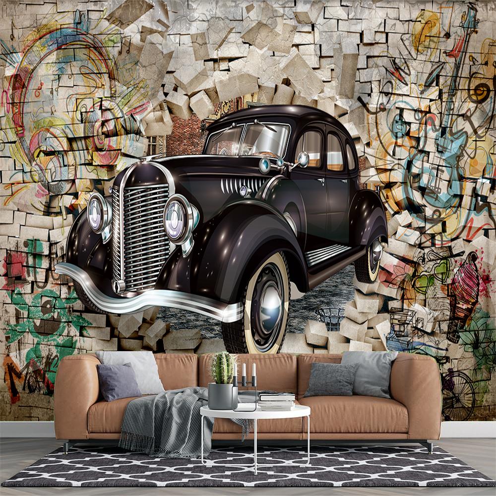 

3d Граффити Обои Автомобиль 3d Настенные Обои Мультяшные Граффити Настенные Росписи Гостиная Спальня Фоновые Обои 200 cm(W) x 140 cm(H)